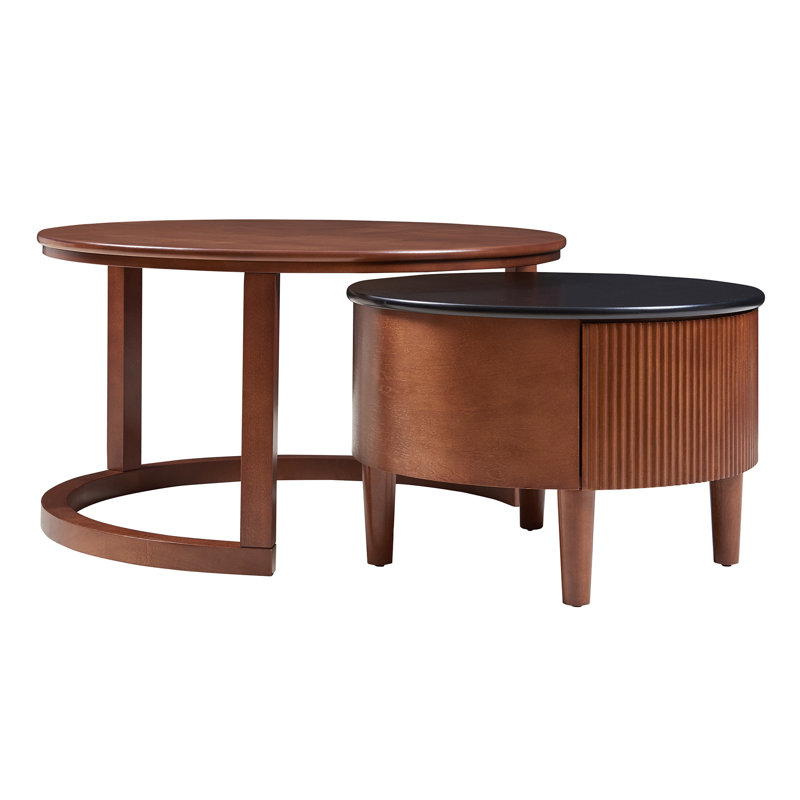 Table basse gigogne vintage avec tiroir