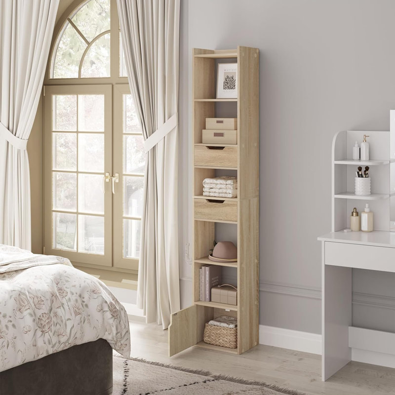 Noblet 181cm H x 33cm W Standard Bookcase, Light oak