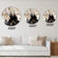 Horloge murale moderne noir et blanc avec vagues de marbre liquide I-1828460108