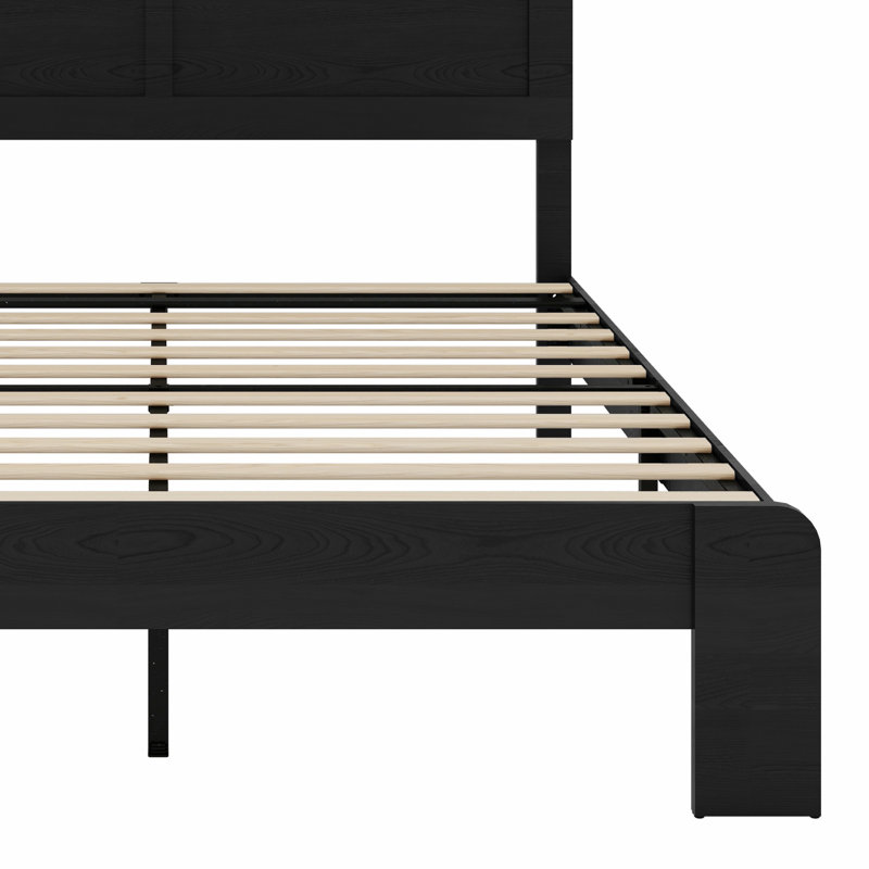 Structure de lit minimaliste en bois avec rangement sous le lit, Grand