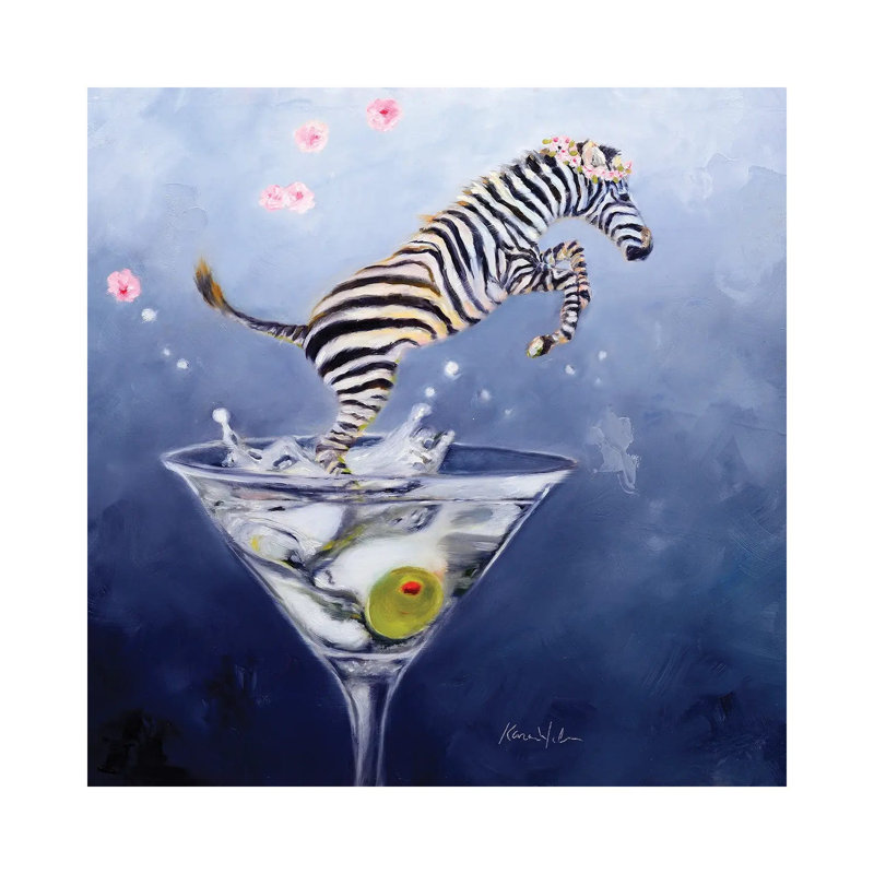 Zebratini by Karen Weber - Wrapped Canvas Print, 30.48cm H x 30.48cm W x 1.91cm D
