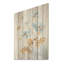 «Geraniums» beige et bleu Bloom I - géraniums, art mural sur bois de pin naturel-1248083123
