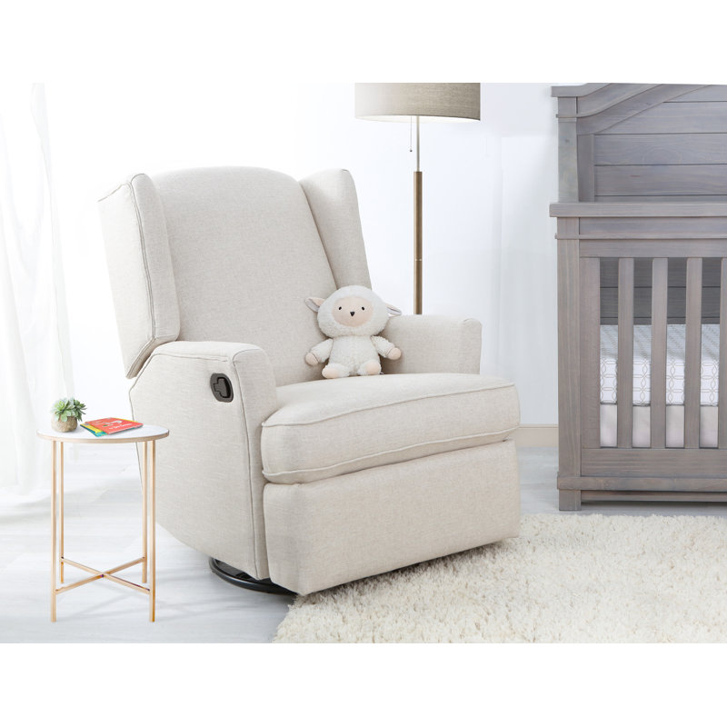Heming Wingback Recliner Nursery Glider, Canvas Polyester Blend