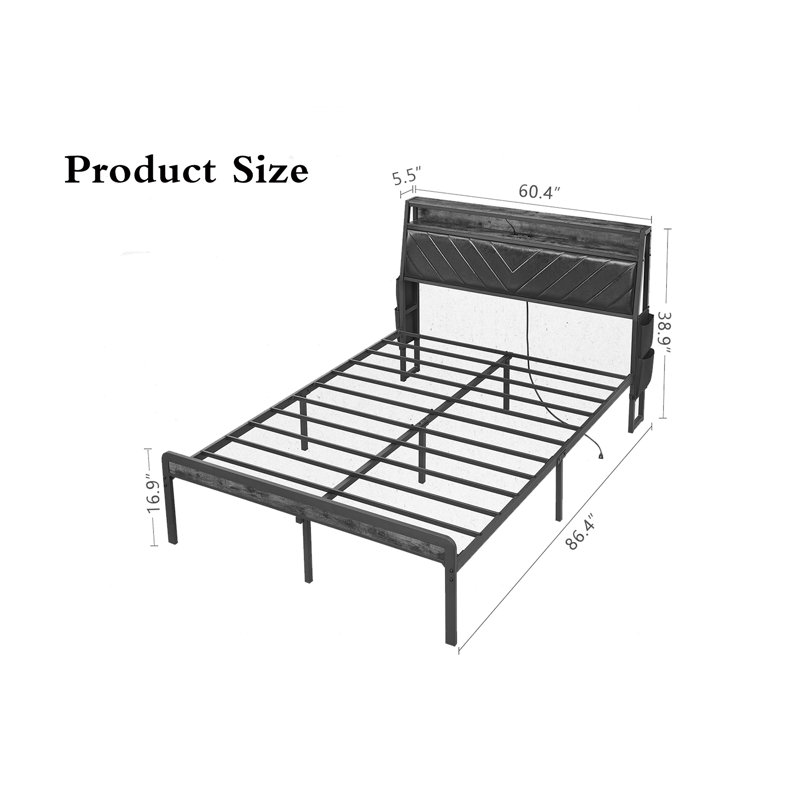 Khaloni Queen Size Platform Bed Frame