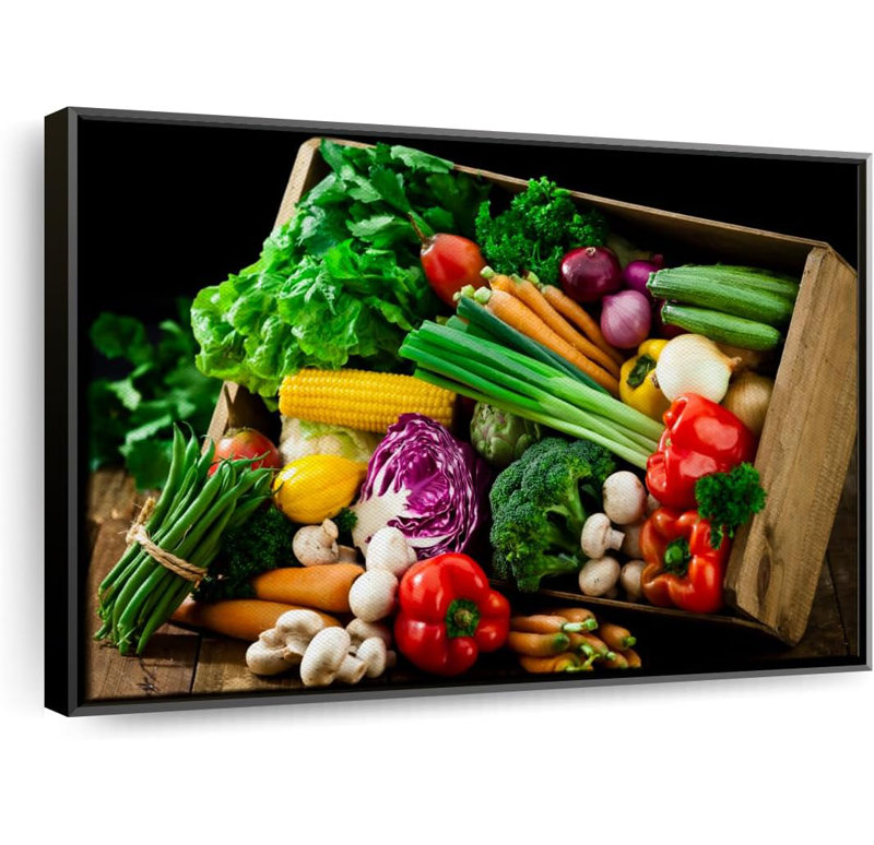 «Crate Of Légumes», reproduction sur toile, H 9 po x l 13 po