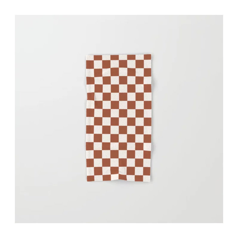 Handloomed Checkered Table Runner, Brown
