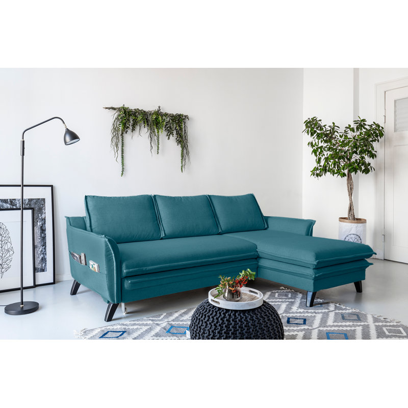 Charming Charlie Corner Sofa Chaise, Right Hand Facing, Turquoise