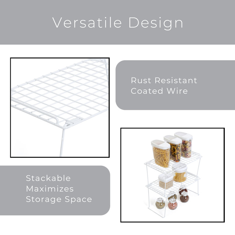 Large White Metal Stacking Cabinet Shelf Rack