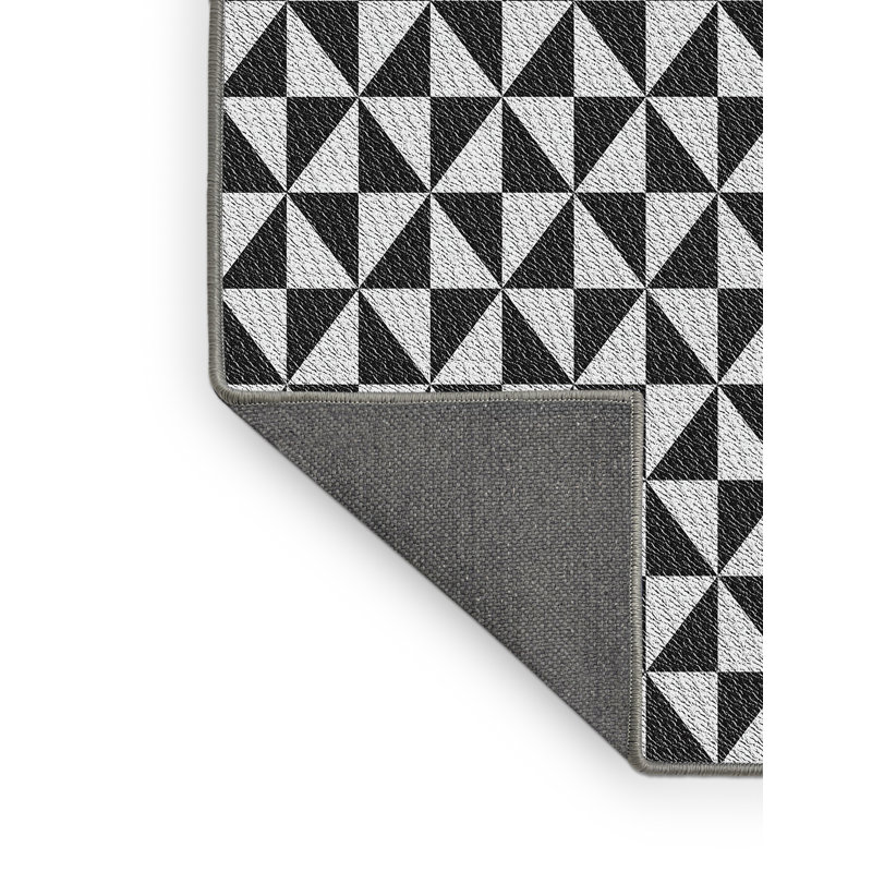 Tapis décoratif géométrique noir rumfelt, Rectangle 5 pi x 7 pi