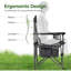 Chaises de camping surdimensionnées entièrement rembourrées avec soutien lombaire | Structure en acier robuste (500 lb), solide et durable, sac isotherme, tissu Oxford 600D, porte-gobelet, sac de transport, poche, montage facile