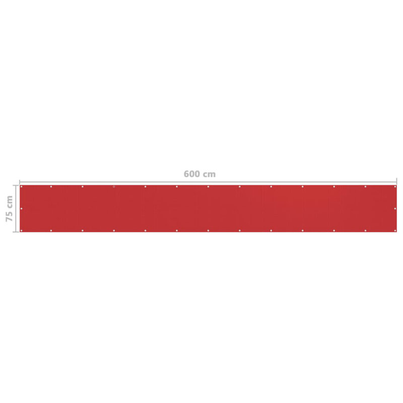 Haffey Balcony Screen Privacy Fence Panel, Red, 30cm H x 236cm W x 1.18cm D