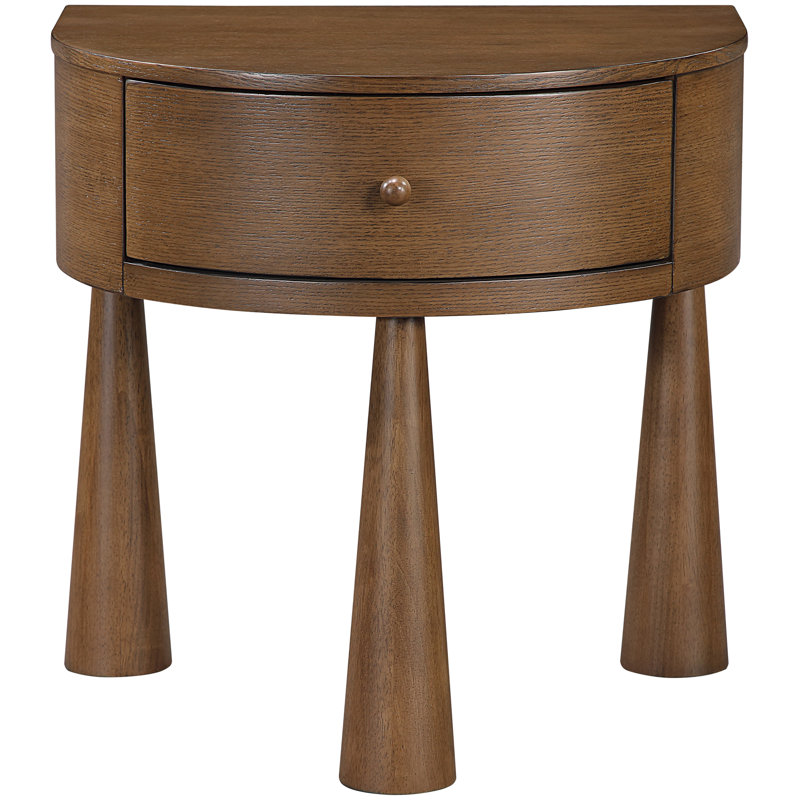 Table de chevet en placage d'acacia et bois massif Oasis, Brun