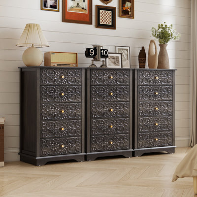 20.07'' W 5 - Drawer Embossed Dresser