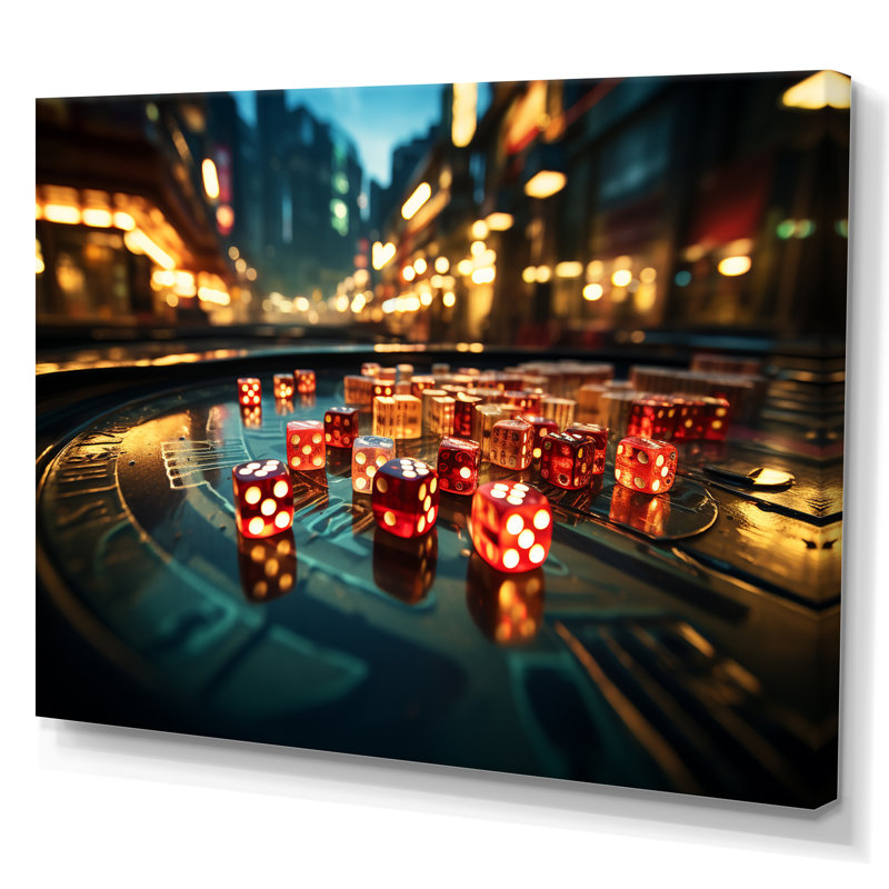«Casino Royale Dice II», art mural sur toile, H 24 po x l 32 po x P 1 po, Toile tendue