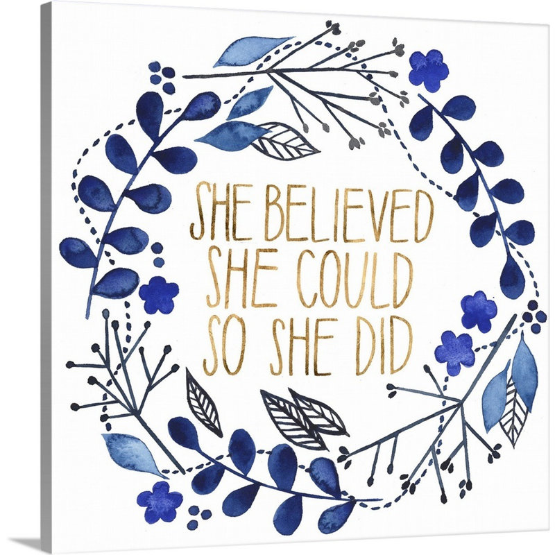 Art textuel sur toile, "Cobalt inspirations collection E" par Grace Popp, Toile tendue, H 30 po x l 30 po x P 1,25 po