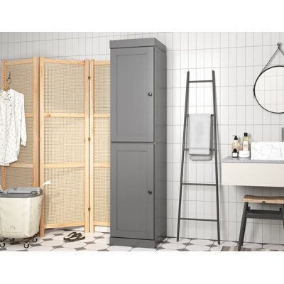 Armoire de rangement 100% bois massif 16,5 po avec portes Shaker et tablettes réglables