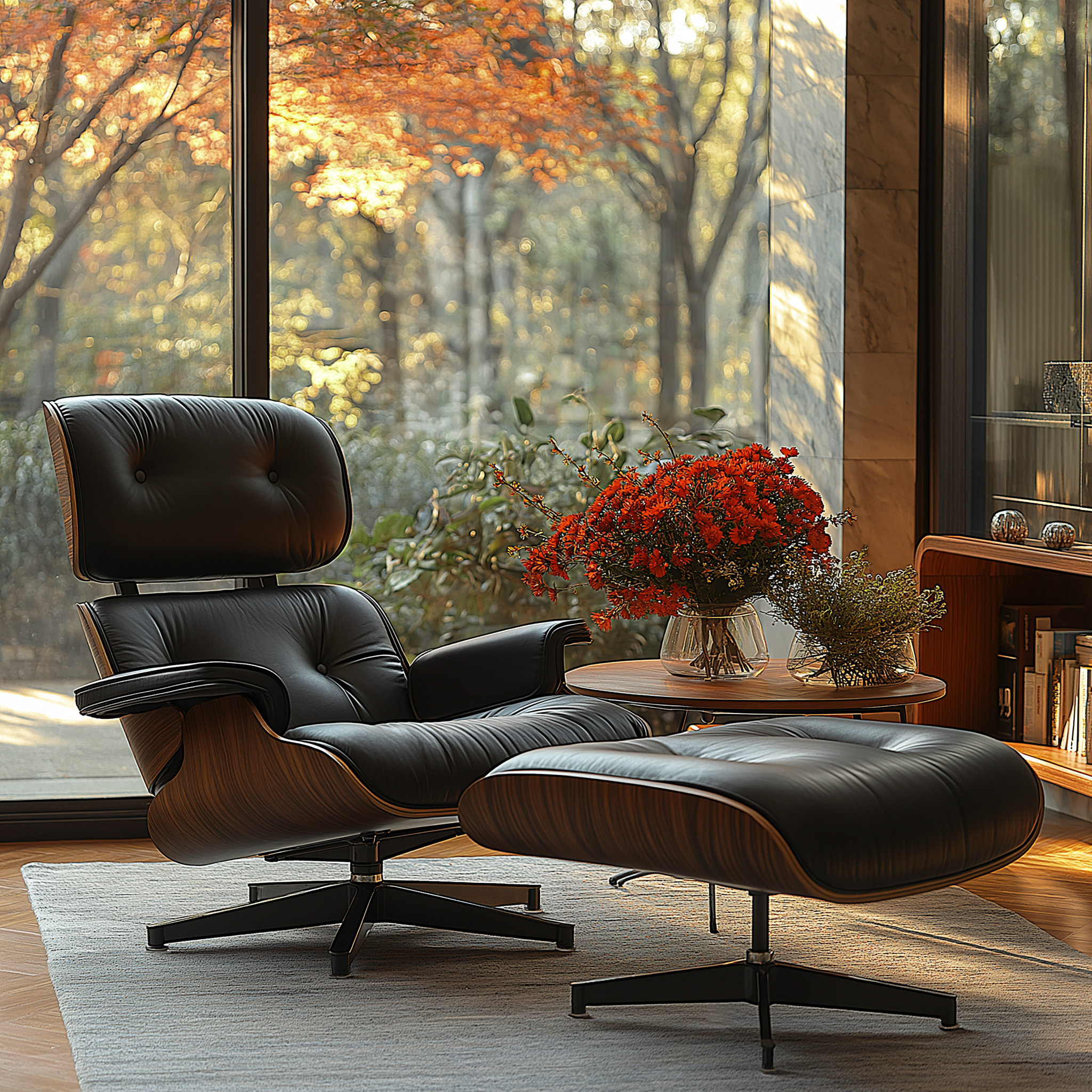 George Oliver Swivel Recliner Chair And Ottoman With PU Leather