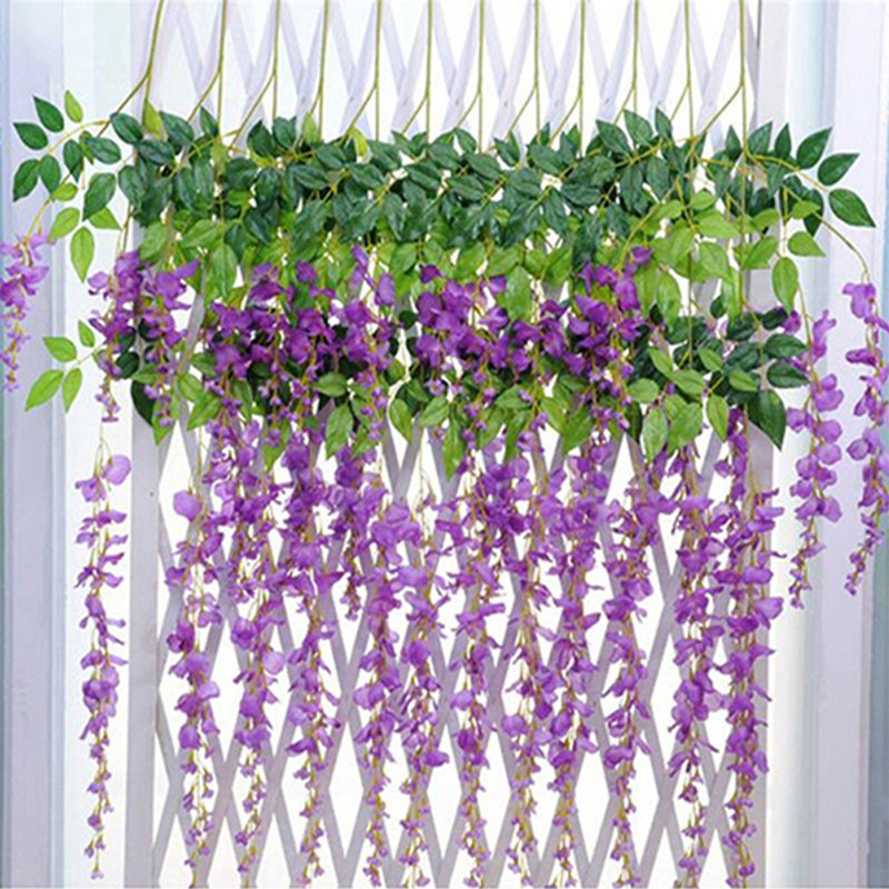 Guirlande de fleurs artificielles Wisteria, Mauve clair
