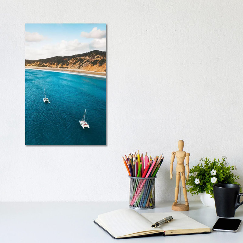 Coloured Sands Beach Boats by James Vodicka - Wrapped Canvas Gallery-Wrapped Canvas Giclée, 30.48cm H x 20.32cm W