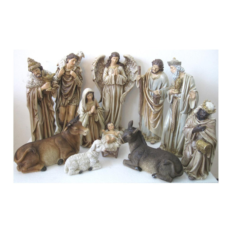 Ensemble de figurine de crèche de Noël 11 pièces - 11,75 po