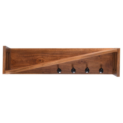Bergquist Solid Wood Wall 4 - Hook Wall Mounted Coat Rack