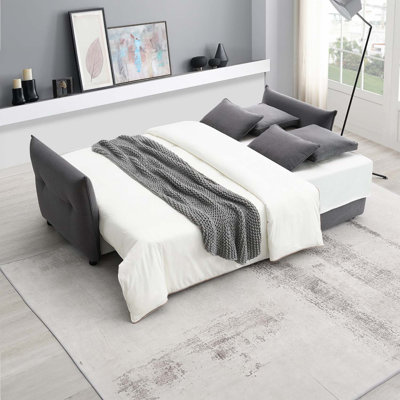 Canapé-lit 87,8 po Irina, tissu gris