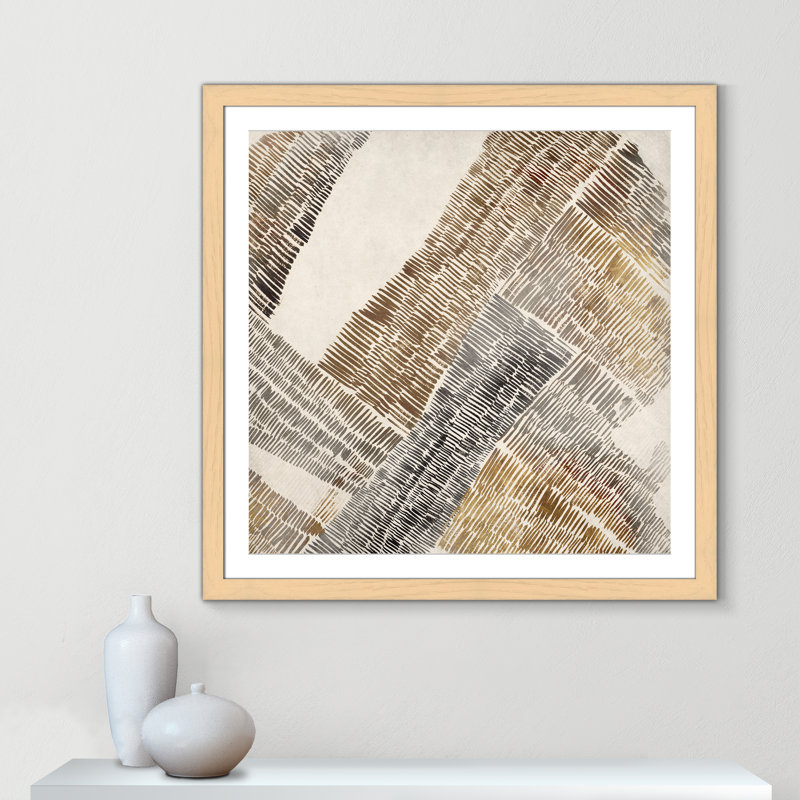 «Essence of Neutralité I» par Casa Fine Arts, H 37,5 po x l 37,5 po, Encadré naturel