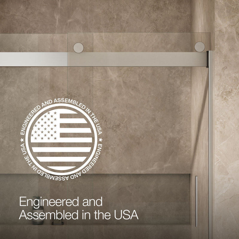 Levity 47.58" x 74" Bypass Shower Door with CleanCoat® Technology, Matte Nickel, Crystal Clear