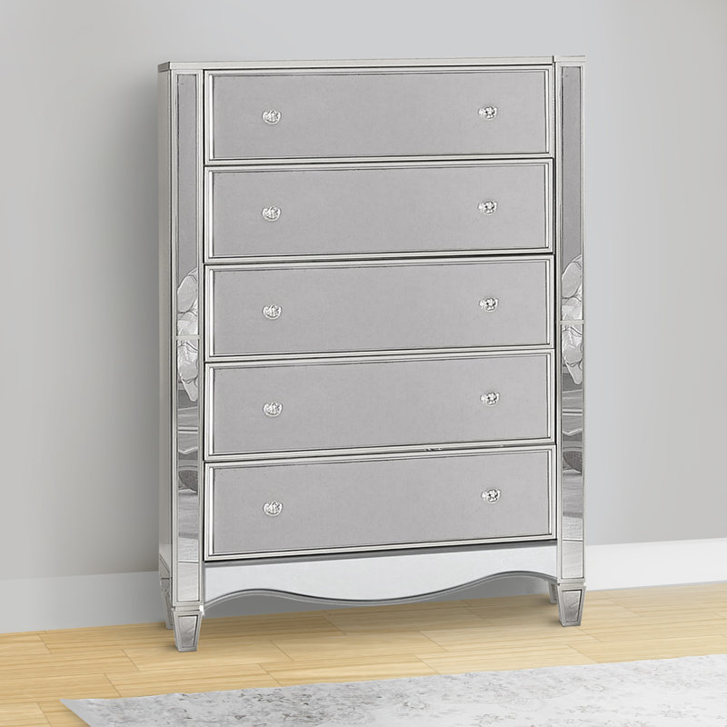 Zerkle Solid Wood 38'' W 5 - Drawer Dresser
