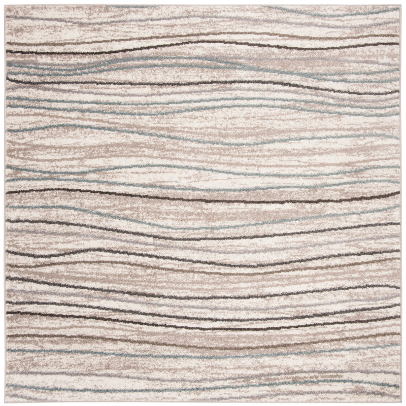 Tapis à motif abstrait Mcnealy, Carré 6 pi 7 po