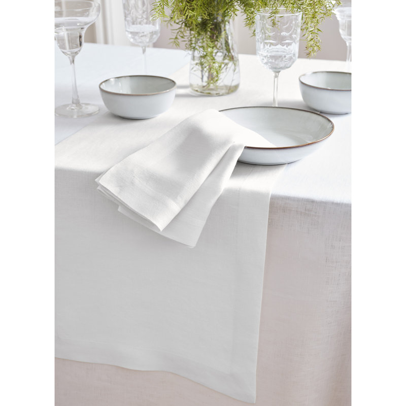Sonoma - 100% Pure Linen Table Runner (Pre-Washed), 60" x 14", White