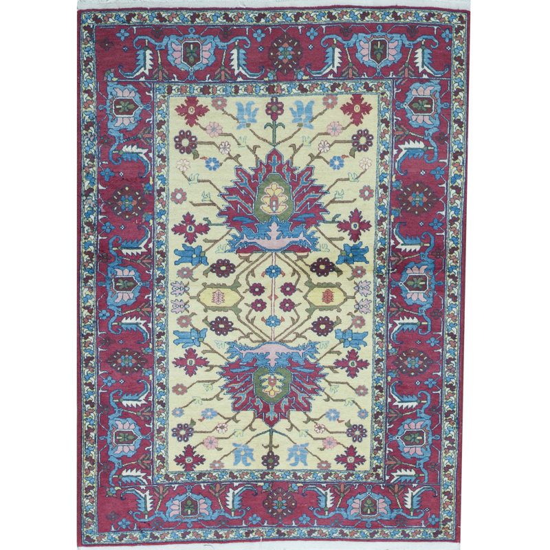 Tapis rouge noué à la main de haute qualité