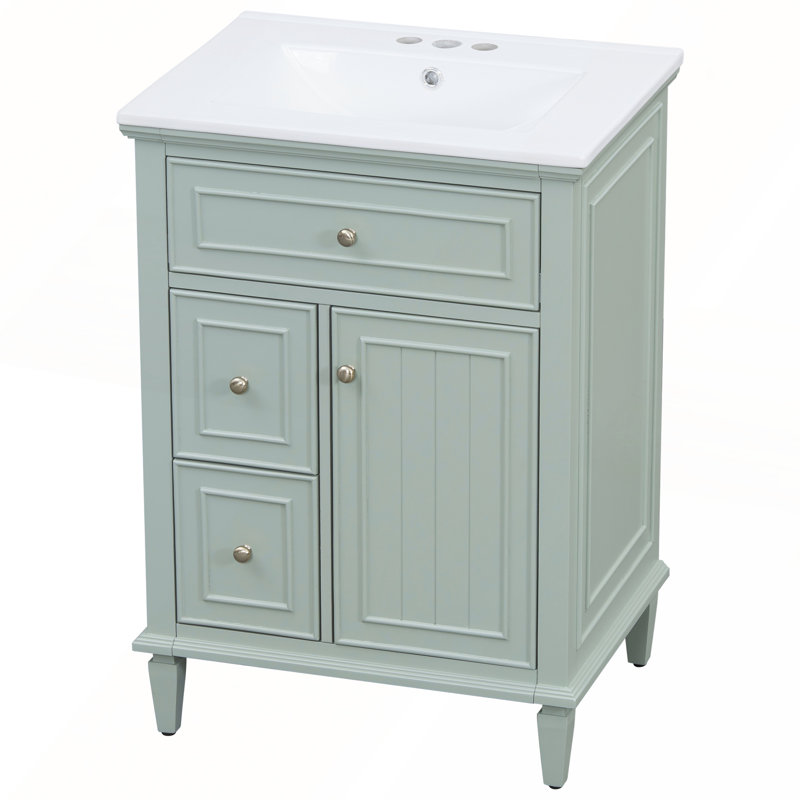 Meuble-lavabo 24 po avec lavabo, Vert clair
