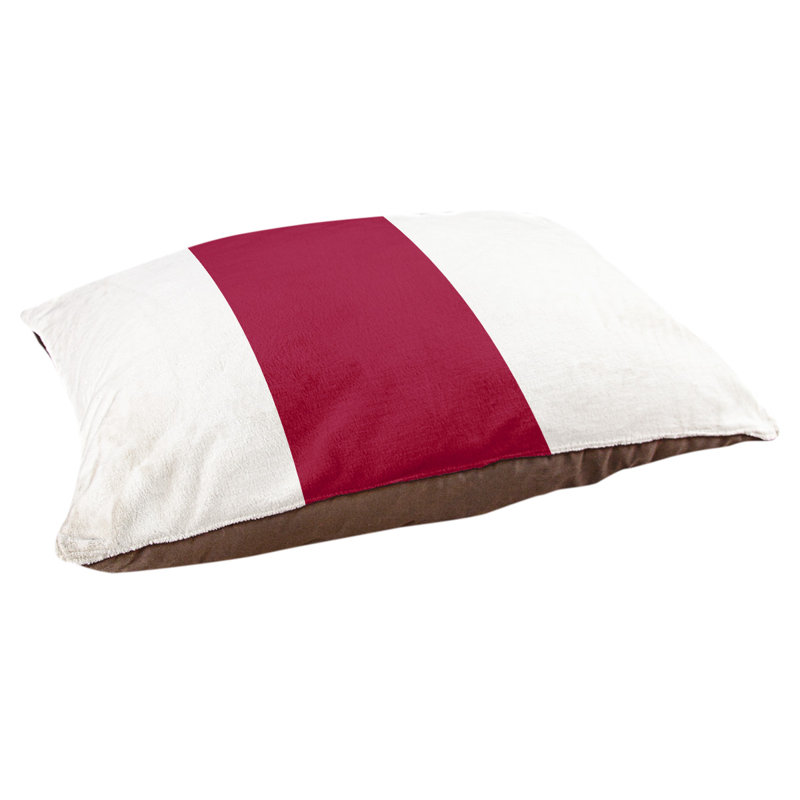 Golden State Polyester Pet Bed, Large (40" W x 30" D x 6.5" H), White/Maroon