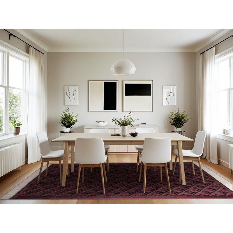 Machine Washable Trellis Brown Area Rug, Rectangle 7' x 10'
