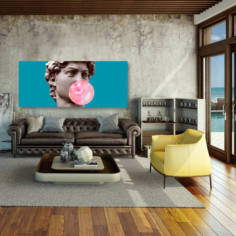 Bubble Gum David Print, Aluminum