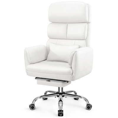 Edinson PU Leather Executive Chair with Adjustable Footrest Recliner by Latitude Run