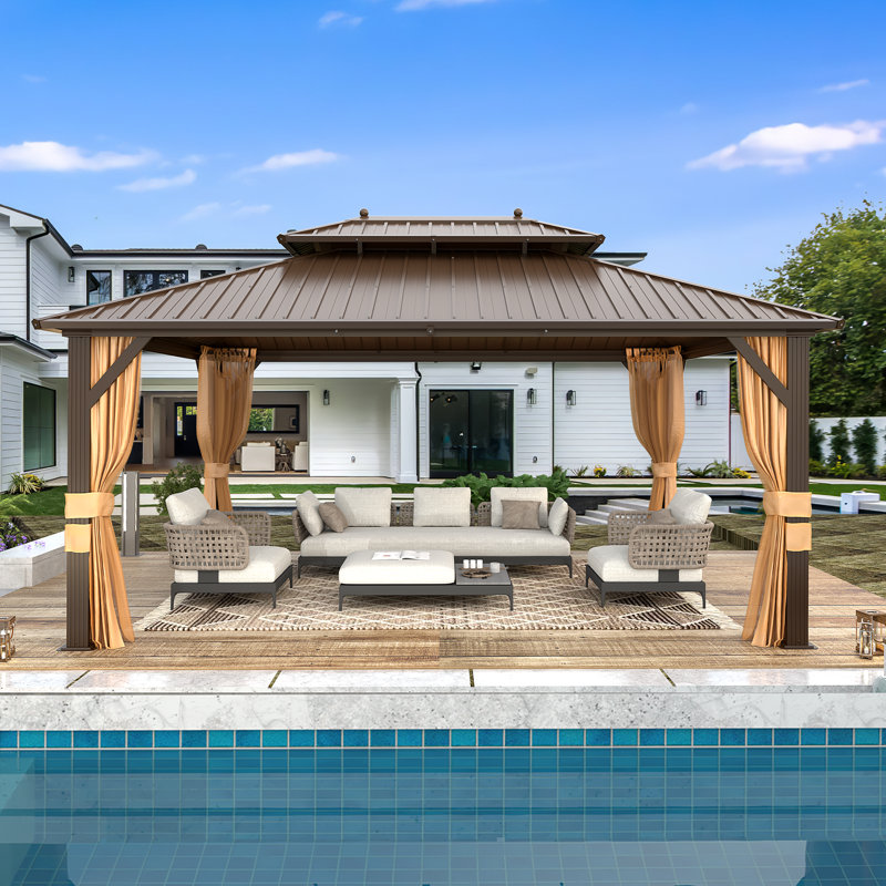 12 Ft. W x 16 Ft. D Metal Patio Gazebo