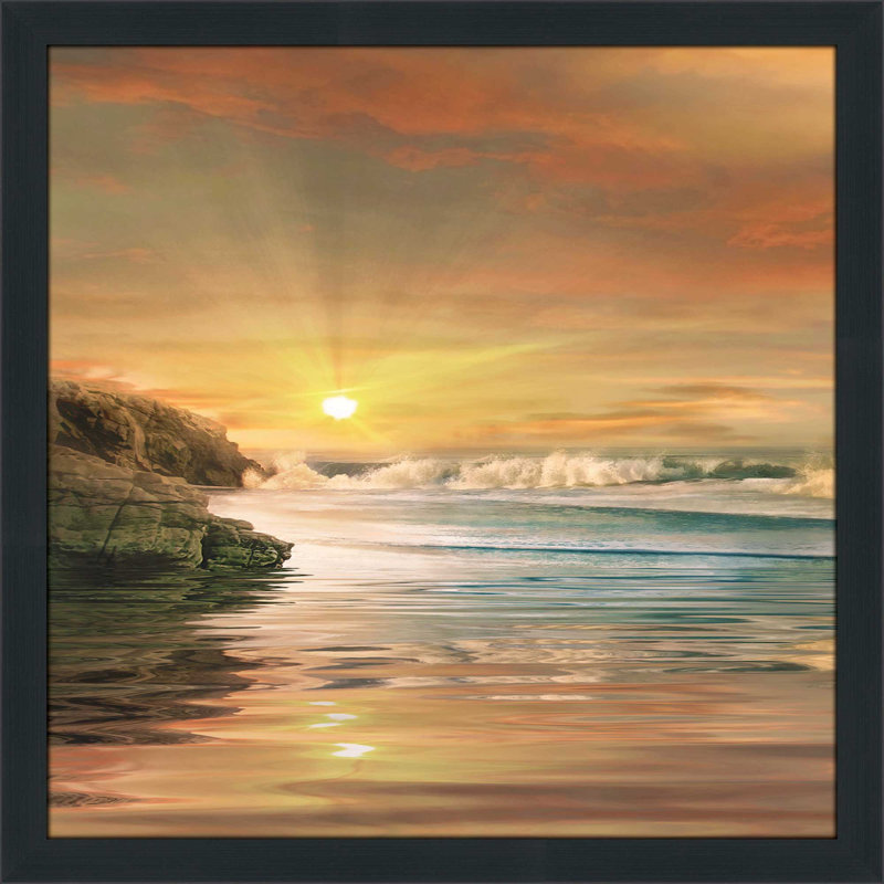«Sundown», reproduction de photo encadrée, H 37,5 po x l 37,5 po x P 1 po, Cadre espresso