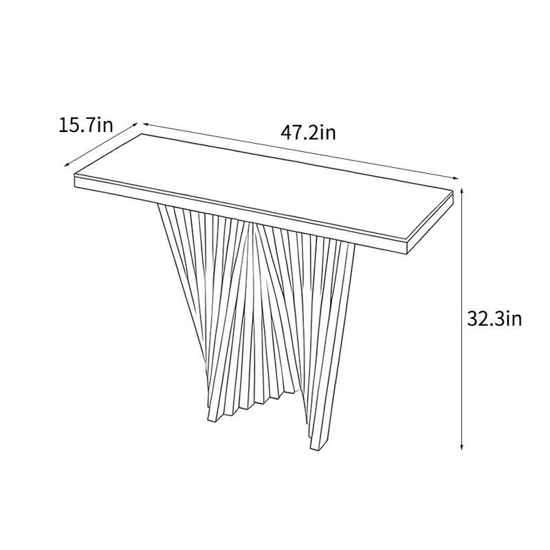 Console luxueuse de style italien, H 32,3 po x l 47,2 po x P 15,7 po