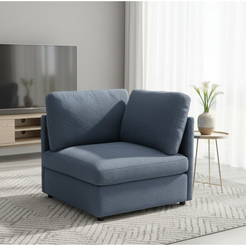 Upholstered Accent Chair With Arm, Blue