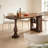 Nut-brown Half-circle Solid Wood Dining Table-134969417