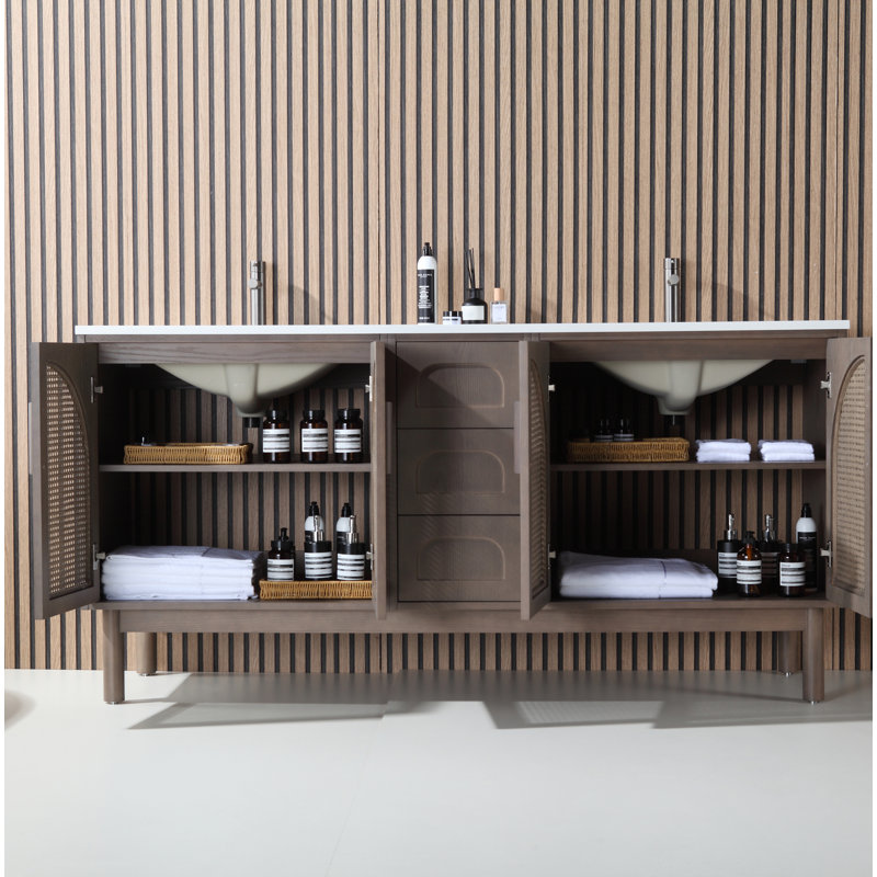 Ensemble de meuble-lavabo 72 po Emir, Chêne châtaigner