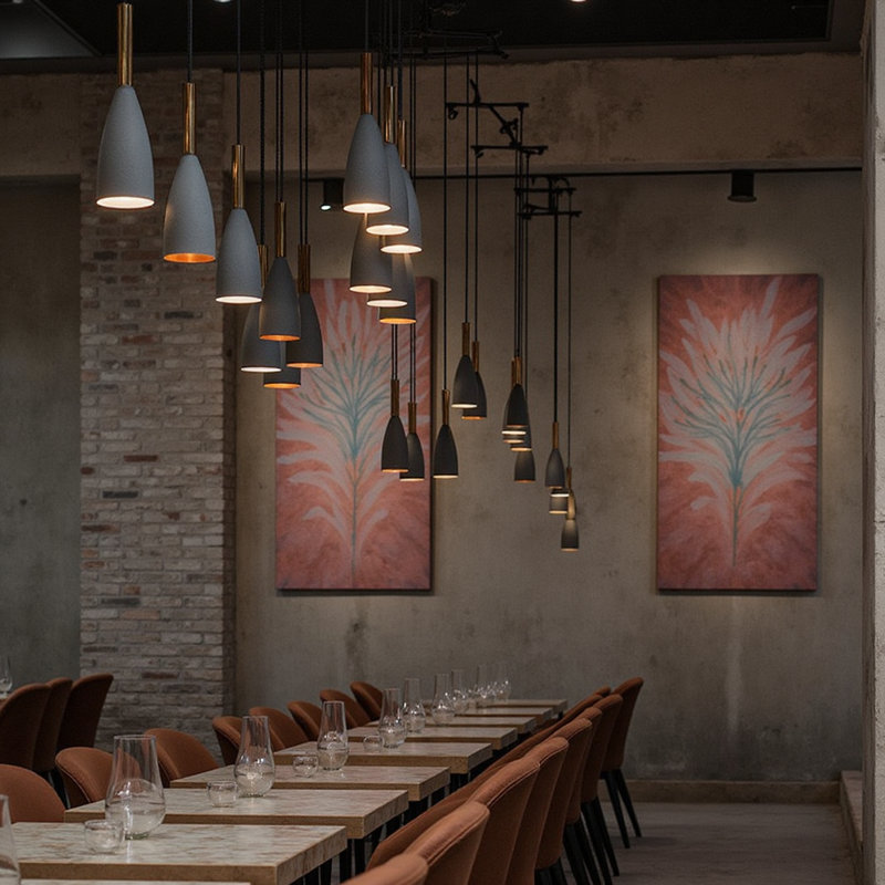 Luminaire suspendu pour salle à manger E26, Gris