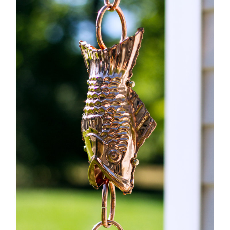 Carlisle Weather Resistant Copper Animals Rain Chain, Polished Copper