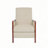 Mid Century Modern Fabric Channel Stitch Wood Push Back Recliner