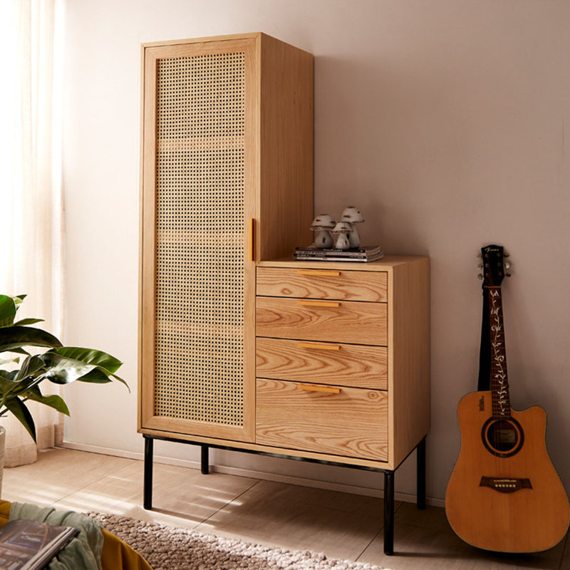 Armoire de rangement en rotin et commode