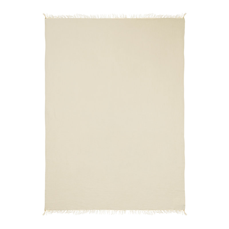 Jeté 100% coton Sandy Sandy, Naturel