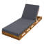 Chaise longue de patio réglable en bois d'acacia avec coussin triple Hofmann
