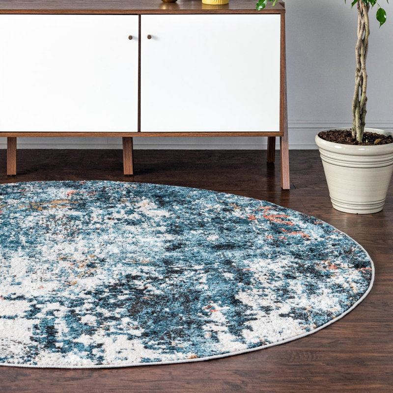 Abstract Indoor Rug, Round 3'3"
